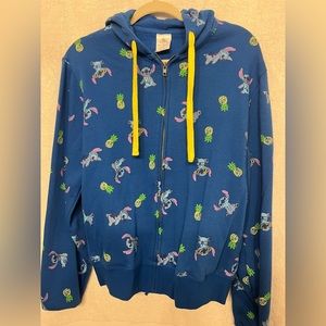 Disney Stitch Blue Zip Up Sweater